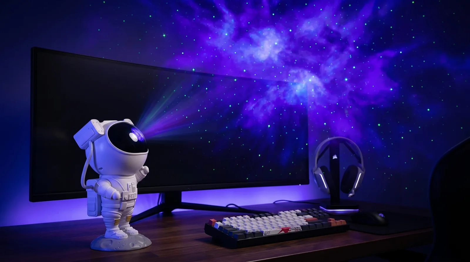 Astronaut Galaxy Projector — Game room